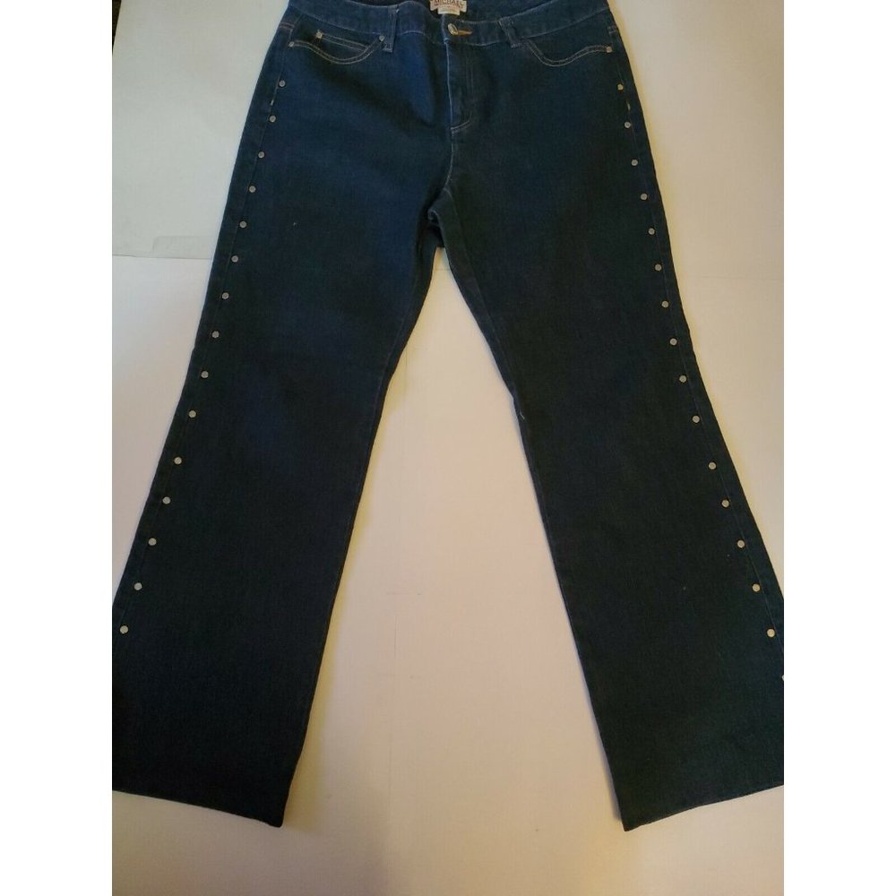 MICHAEL KORS JEANS SIZE 10 VERY NICE USED DARK BLUE BUTTONS ON SIDE